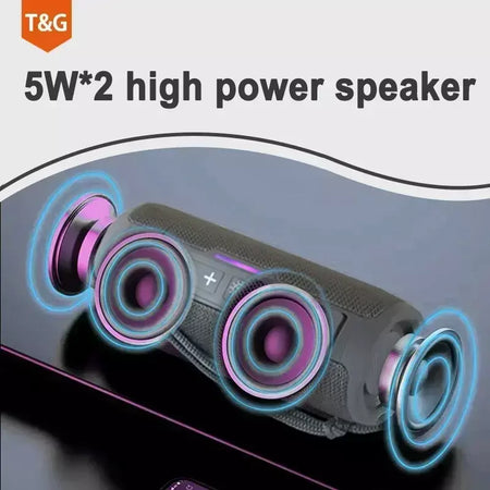T & g tg365 portátil bluetooth alto-falante duplo baixo led subwoofer sem fio à prova dwaterproof água ao ar livre boombox fm aux bt tf leitor de música