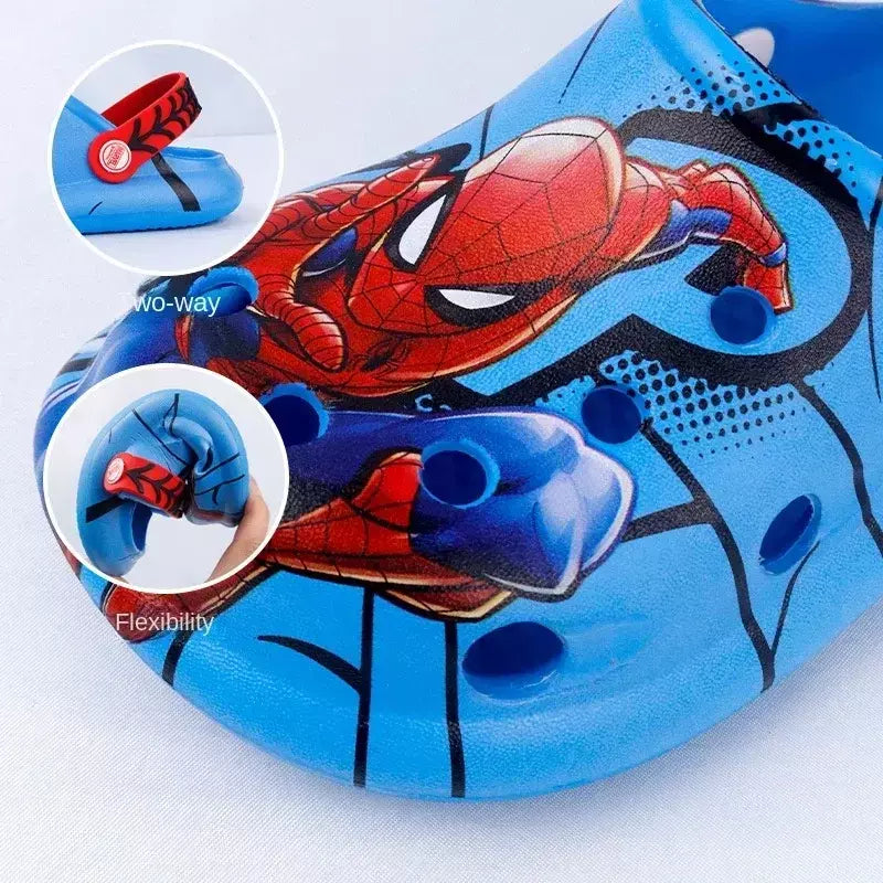 Disney chinelos infantis verão meninos spiderman chinelo antiderrapante buraco crianças sapatos de praia fundo macio criança casa chinelo