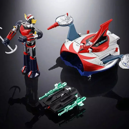 Bandai genuíno chogoku granxer & spazer ufo conjunto 1975 réplica anime figura de ação modelo colecionável estátua brinquedo ornamento presente