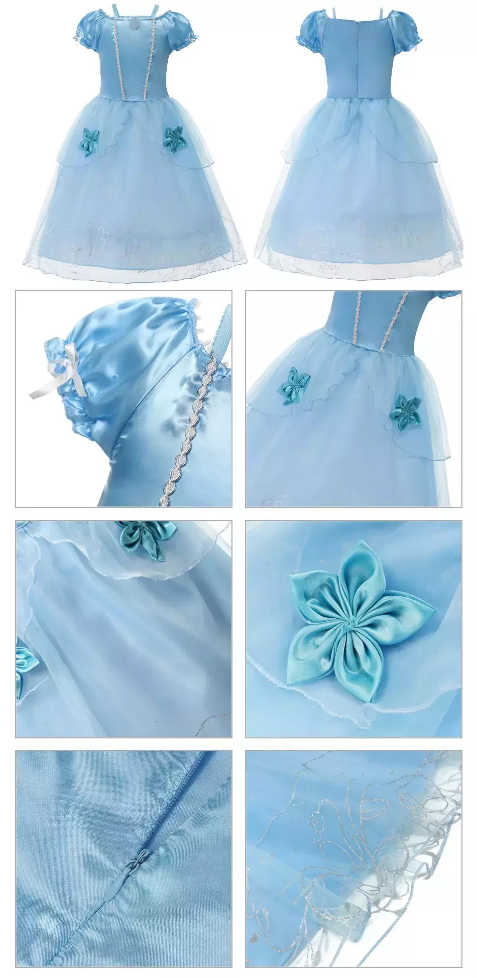 Crianças cosplay traje menina verão pageant lantejoulas fantasia crianças cinderela carnaval roupas princesa vestido de aniversário 3-10 ano