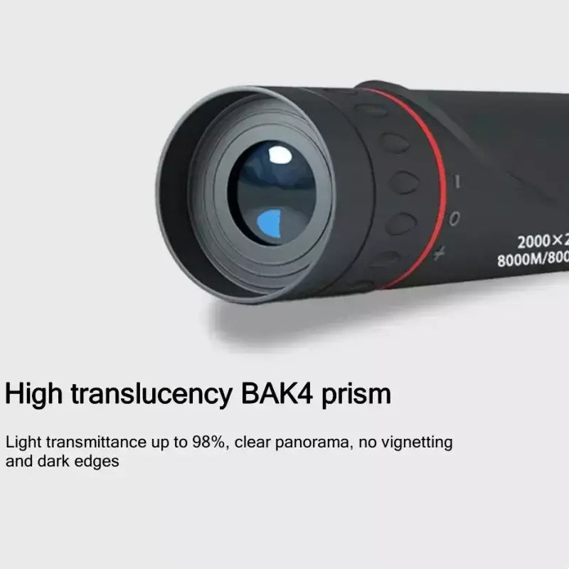 Telescópio monocular hd 2000x24, mini telescópio portátil para celular com suporte para acampamento ao ar livre, caça, observação de pássaros