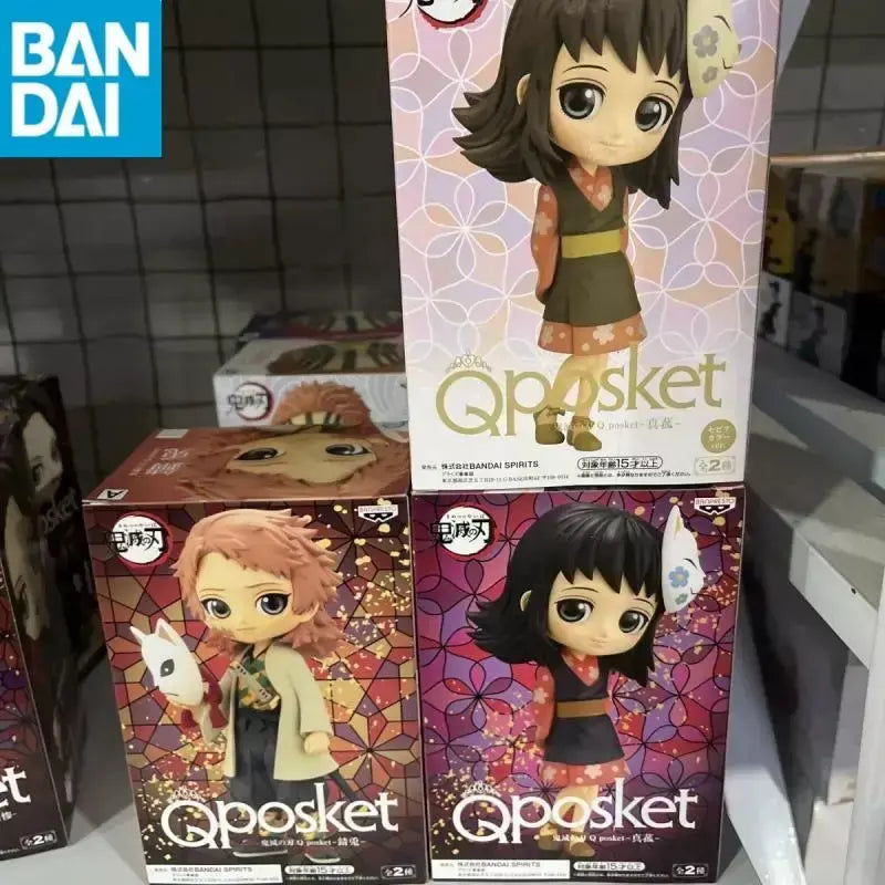 Em estoque original bandai banprestod demon slayer q posket sabito makomo pvc genuíno anime figura modelo coletor estatueta brinquedos