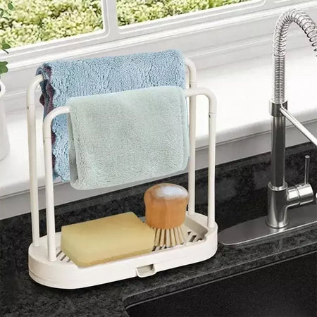 Suporte de drenagem de pano de cozinha acessórios de cozinha pia prateleira de drenagem cesta de armazenamento de drenagem para esponja pano bola de arame