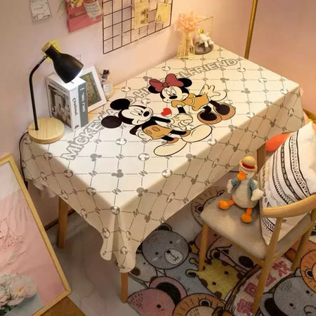 Toalha De Mesa Mickey Mouse Dos Desenhos Animados Da Disney Para Crianças, Mesa De Jantar Americana, Toalha De Mesa De Café Retro, Toalha De Mesa Quadrada