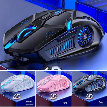 G5 mouse para jogos com fio, luz de fundo colorida, 6 botões, silencioso, 4 velocidades, 3200 dpi, rgb, mouse para jogos, computador, laptop
