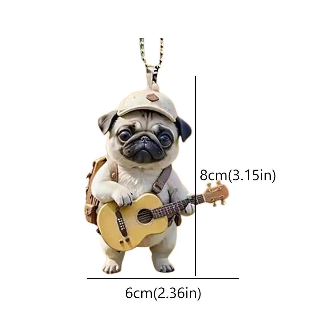 Motocicleta gato acrílico pendurado decoração árvore de natal carro 2d plana equitação gatinho pendurado ornamento dos desenhos animados pingente para natal