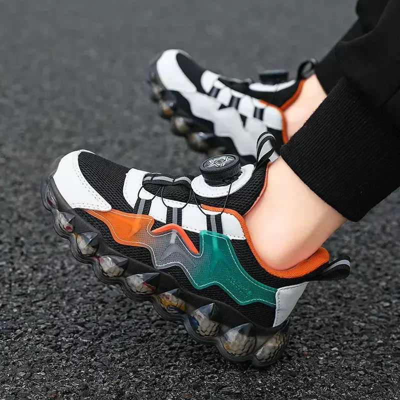 Crianças sapatos esportivos meninos moda correndo lazer malha confortável ao ar livre crianças sapatos casuais tênis leves tênis