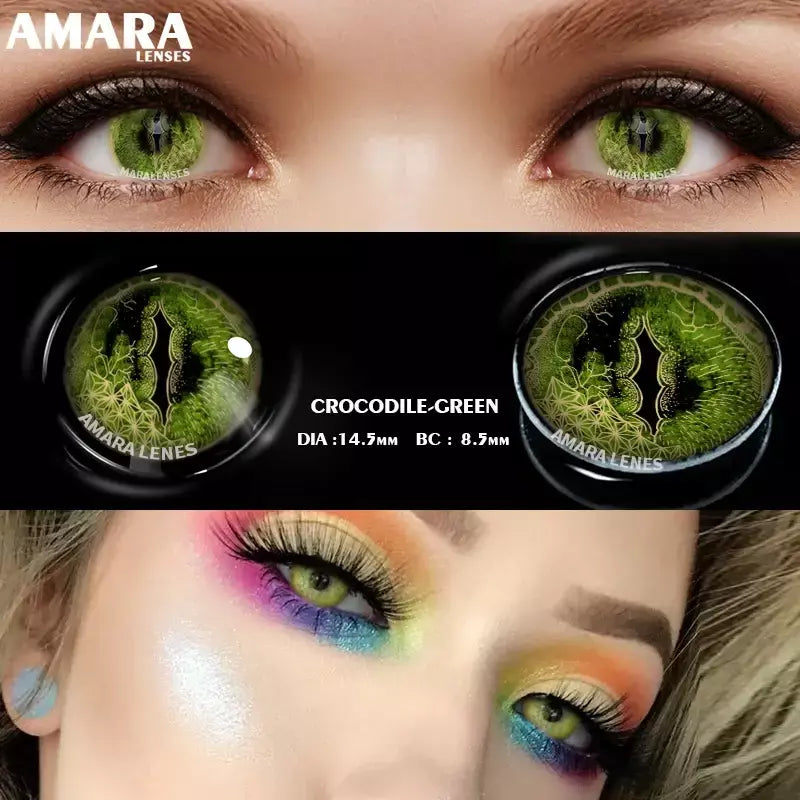 AMARA-Lentes de Contato Coloridas Anime Cosplay, Hoshino Ai Pupil, Anime Colorido, Halloween, 2 Unidades, 1 Par