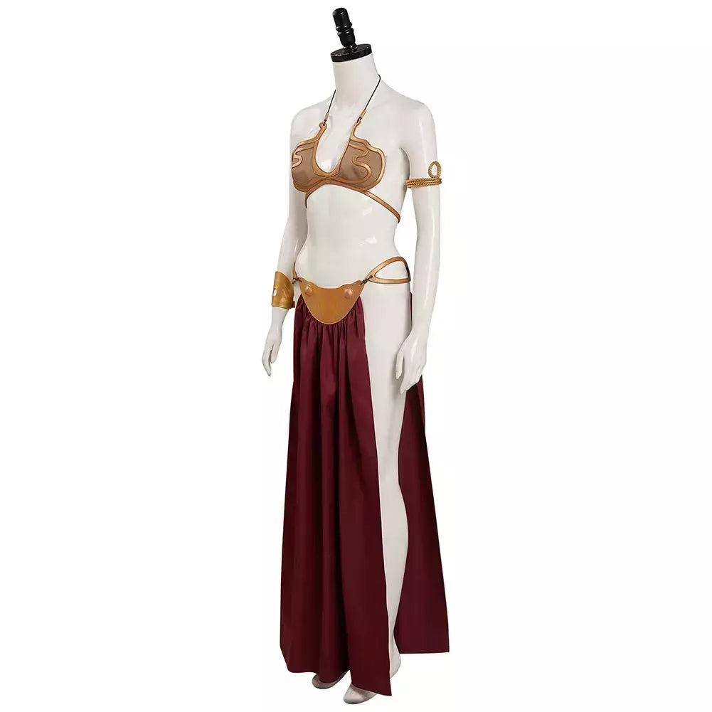 Princesa leia cosplay traje filme espaço batalha fantasia sexy escravo vestido biquíni terno feminino festa de halloween roleplay outfit