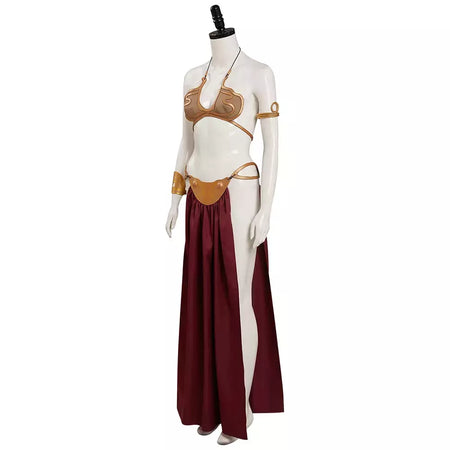 Princesa leia cosplay traje filme espaço batalha fantasia sexy escravo vestido biquíni terno feminino festa de halloween roleplay outfit