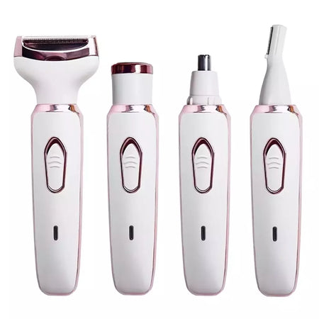 Depilador elétrico indolor para mulheres, biquíni, sobrancelha, nariz, senhora aparador, remoção facial do cabelo, cara, corpo, Shaver fêmea, Depilator, 4 em 1