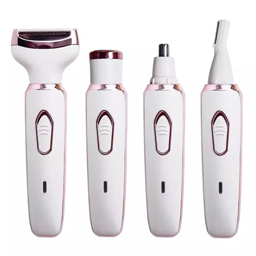 Depilador elétrico indolor para mulheres, biquíni, sobrancelha, nariz, senhora aparador, remoção facial do cabelo, cara, corpo, Shaver fêmea, Depilator, 4 em 1
