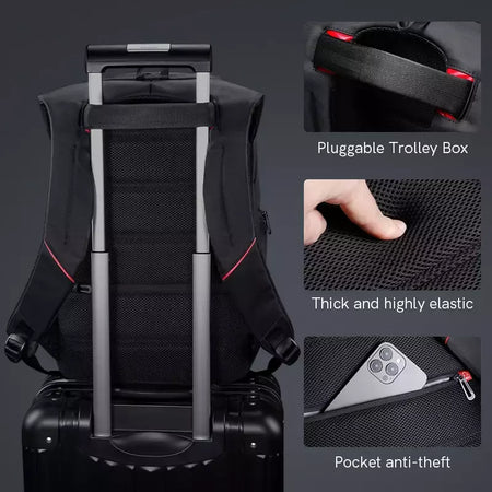 Kingsons bolsa masculina à prova d'água, mochila para laptop de 17 polegadas com carregamento usb externo, mochila antifurto para laptop, multicamadas