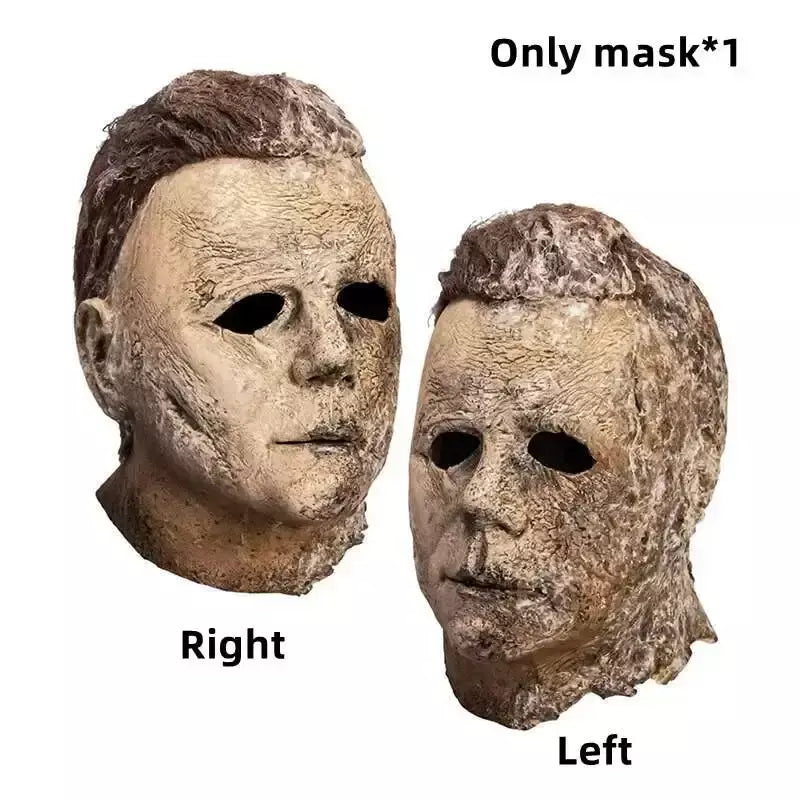 Máscara de látex masculina Michael Myers, rosto cheio, rímel, Rave Cosplay, filmes, brinquedos complicados, terror, fantasias extravagantes, máscara de terror