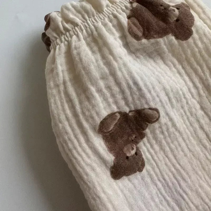 Calças de bebê de algodão orgânico recém-nascidos outono primavera verão inverno bonito impressão macia musselina roupas calças pantalons capris