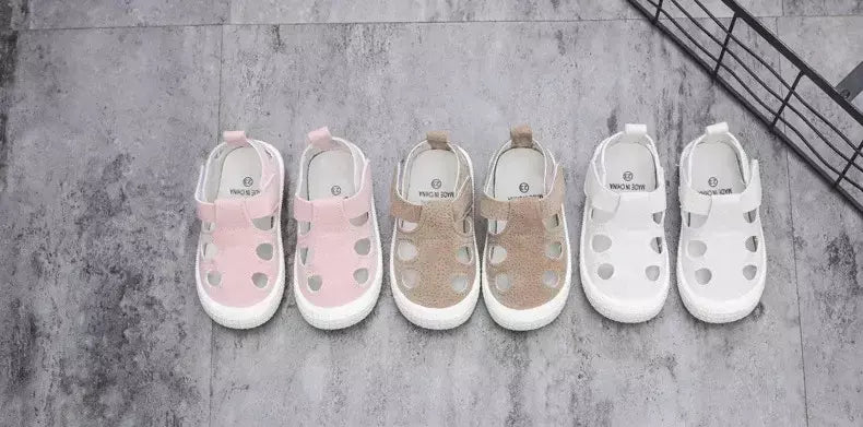 Crianças metade sandálias meninos esportes sapatos casuais recortes oco moda 2024 nova primavera verão crianças meninas sandálias 21-30