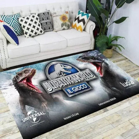 Jurassic park dinossauro dos desenhos animados tapetes antiderrapante área para sala de estar quarto pé almofada decoração, criança jogo tapete