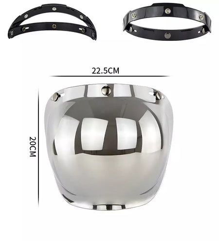 Capacete de motocicleta bolha escudo viseira anti-nevoeiro proteção uv lente hd para capacete retro rosto aberto meio capacete bolha óculos lente