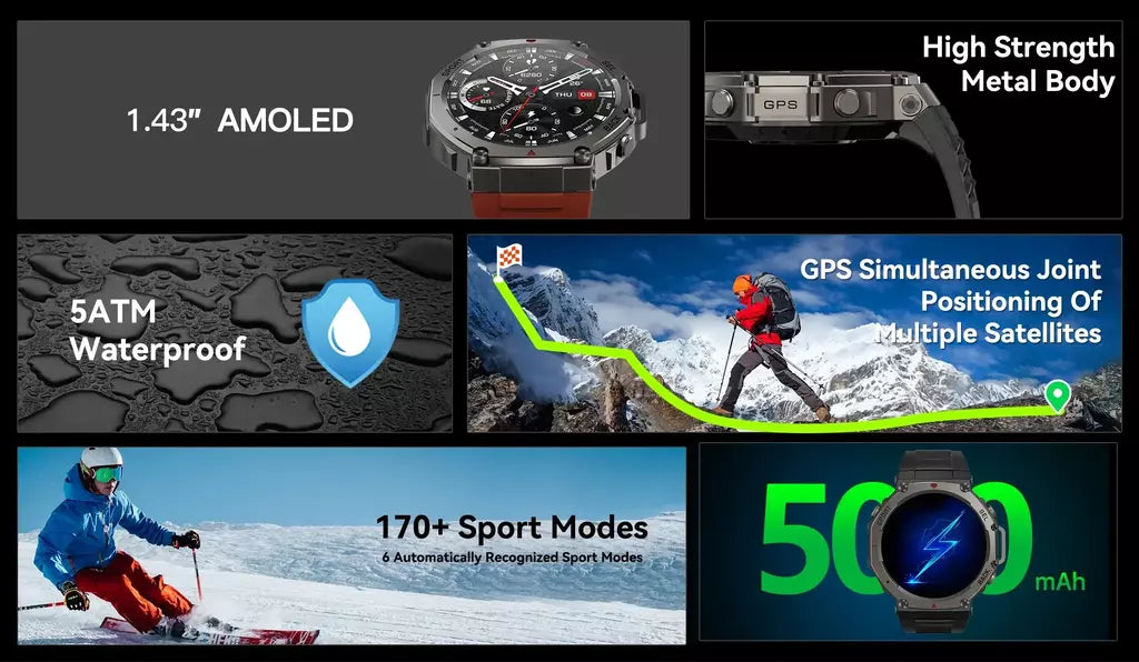 Xiaomi para original t-rex 3 2025 militar gps smartwatc bússola embutida altímetro 10atm à prova dwaterproof água esportes smartwatch das mulheres dos homens