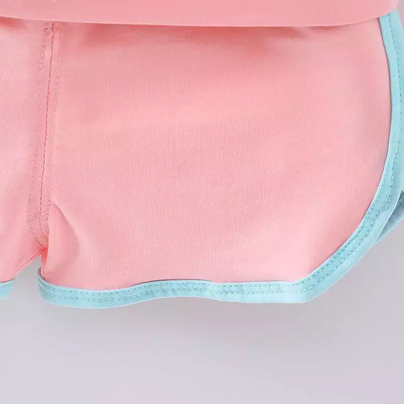 Conjunto de pijamas casual infantil, roupas de bebê, colete bonito feminino, pijama infantil, roupas de treino infantis, verão, novo, 2 peças