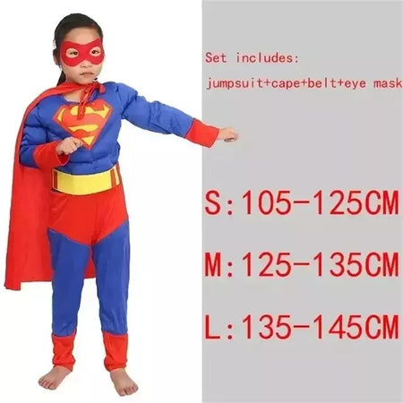 Super-herói homem aranha capitão américa homem de ferro thor hulk batman cosplay traje muscular bodysuit macacão para crianças festa de halloween