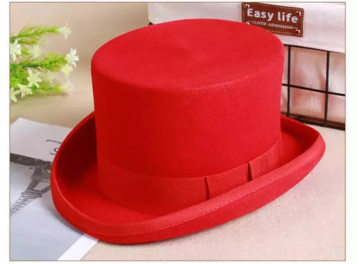 Chapéu Fedora liso unissexo de lã, Chapéu alto de homem, Boné mágico, Cinta cilíndrica, Steampunk, Versátil, Panama, Mágico, Cavalheiro, 2024