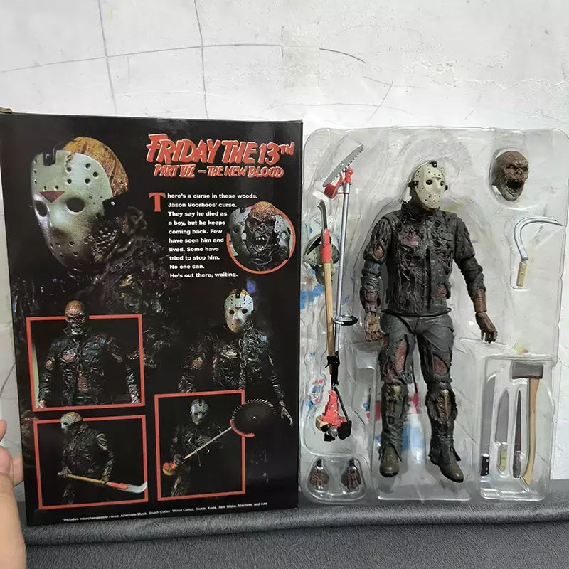 NECA The Firday Jason Voorhees Action Figure Parte VII Um Novo Sangue Jason Voorhees Coleção de Halloween Modelo Brinquedo Boneca Presente