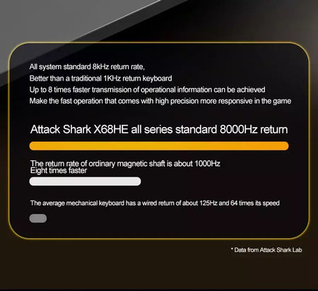 ATTACK SHARK X68HE Teclado Magnético Vermelho Com Fio Mecânico para Pro Gaming 0.01mm Trigg Rápido 8000Hz SOCD/Rs 0.125ms 128K Taxa
