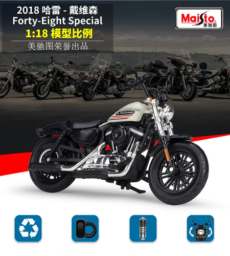 Maiisto-Harley 2018 Quarenta Oito Modelo de Motocicleta, Liga Especial, Modelo de Motocicleta, Metal fundido, Esportes de rua, Presente Infantil, 1:18