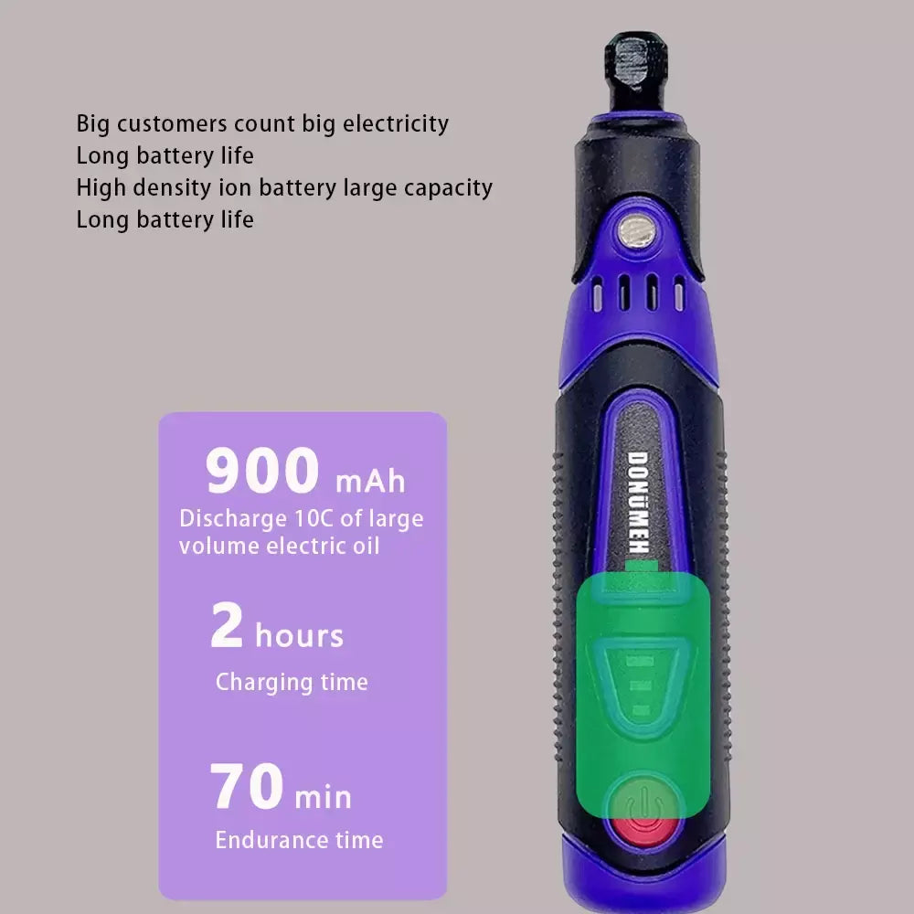 Mini furadeira elétrica multifuncional, moedor de 3 velocidades, ferramenta elétrica usb com caneta de gravação e conjunto de acessórios, ferramenta rotativa diy para casa