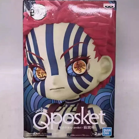 Bandai em estoque banpresto personagens originais de anime demon slayer q posket akaza prêmios kit de garagem modelo brinquedos de presente estático