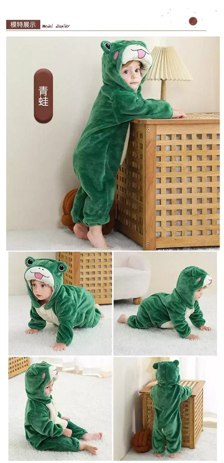 Macacão de flanela para bebés, Macacão Kigurumi, Macaco, Unicórnio, Vaca, Leão, Animal Cosplay, Pijama para 1 a 4 anos Crianças, Meninos, Inverno