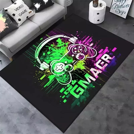 Tapete de jogos antiderrapante gamer com controlador, máquina de lavar roupa, decoração do quarto, tapete para quarto dos meninos, Design