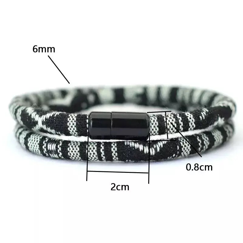 Novo em homens bohemia corda pulseira atrair magentic braclet aventura sobrevivência braslet pulseras hilo hombre praia surf brazalete