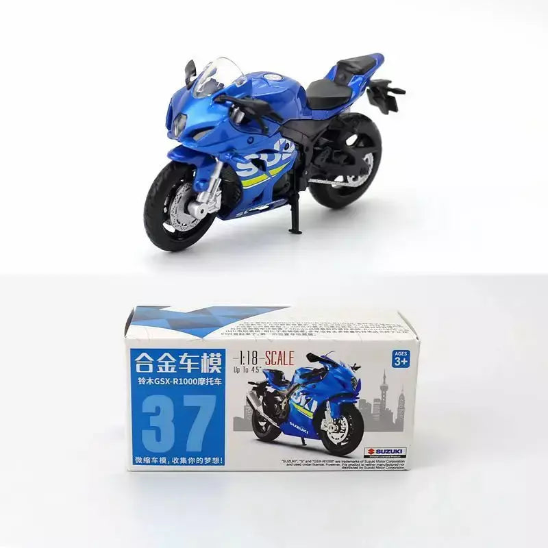 Motocicleta liga e plástico modelo brinquedo, Caipo GSX-R1000 YZF-R1 Vespa 200, 1:18