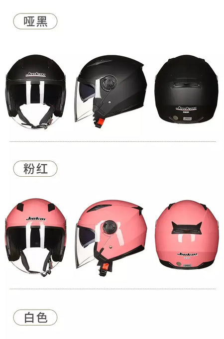 Capacete de motocicleta masculino feminino quatro estações capacete para motocicleta cascos para moto lente dupla corrida meia capacete