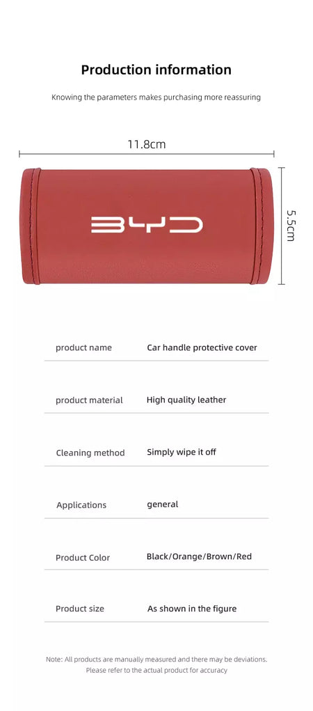 2 pçs carro anti deslizamento puxar luva interior do carro alça de couro protetor capa para byd tang s7 g3 m6 f3 atto 3 e6 qing yuan canção f3r