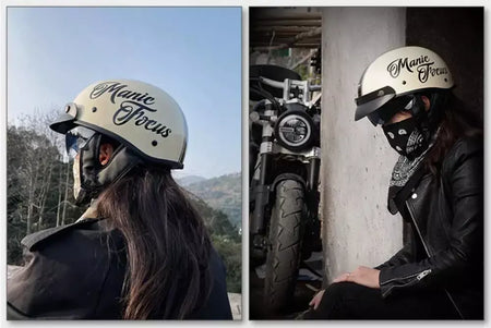 Retro capacete da motocicleta dot certificação moto capacete das mulheres dos homens meio capacete lente hd casco quatro estações equitação scooter capacetes