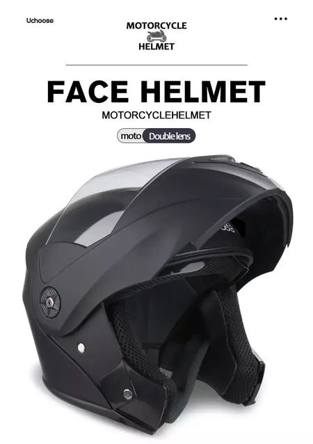 Unisex Capacete com viseira, lente dupla, seção transversal, segurança, modular, flip, capacete, certificação DOT, Uchoose