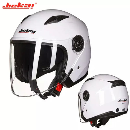 Homens motocicleta metade capacetes lente dupla scooter moto capacete casco aldeia equitação capacete de moto motocross capacetes-JIEKAI