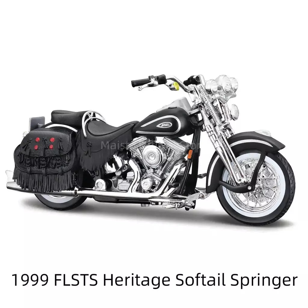 Maisto 1:18 Harley-Davidson 1999 FLSTS Heritage Softall Springer Vermelho Die Cast Veículos Colecionáveis Hobbies Modelo de Motocicleta Brinquedos