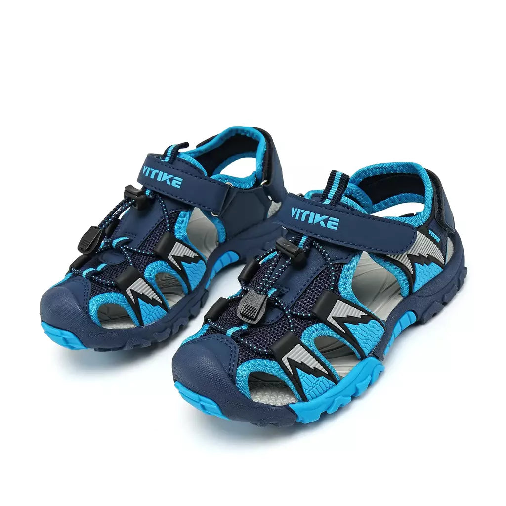 Sandálias esportivas para meninos e meninas, sandálias de verão para crianças, bico fechado, sapatos atléticos de água, sandálias para piscina e praia