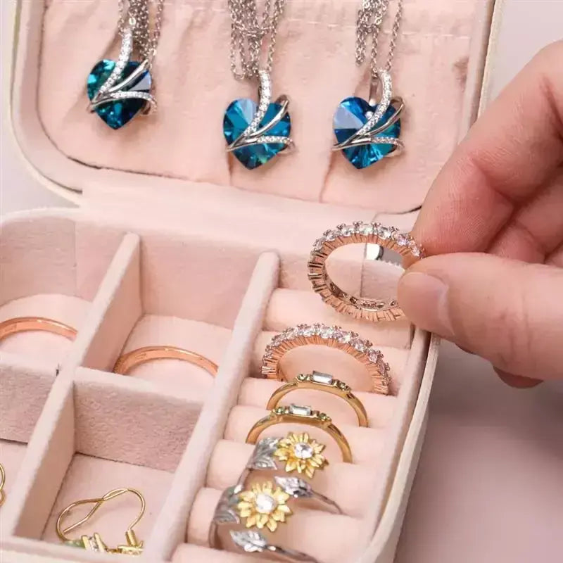Atualizar caixa de armazenamento de jóias de veludo colar empilhável bandeja de exibição pulseira brinco organizadores diy artesanato gaveta caixa cinza