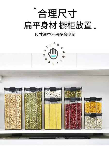 Conjuntos de cozinha empilháveis selados, 460-1800ml, caixa de plástico para armazenamento de alimentos, garrafa multigrãos, frutas secas, chá, recipientes de armazenamento