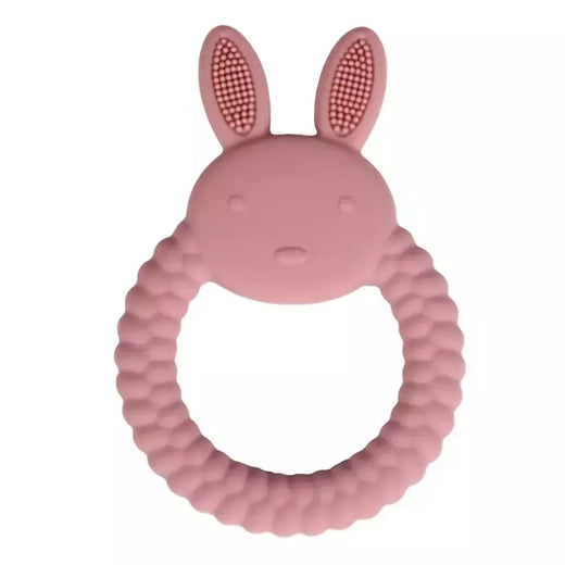 Bebê silicone dentição anel, coelho dos desenhos animados, roedor, comestível, acessórios diy, brinquedos molares, chocalho, 1pc