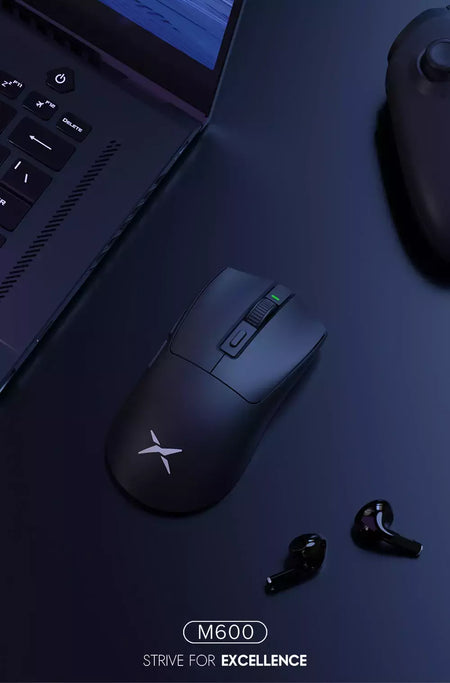 Delux-M600 Mouse sem fio para jogos, Macro Mice recarregável para PC Gamer, leve, conexão de modo duplo, 2.4G, 49g, PMW3325