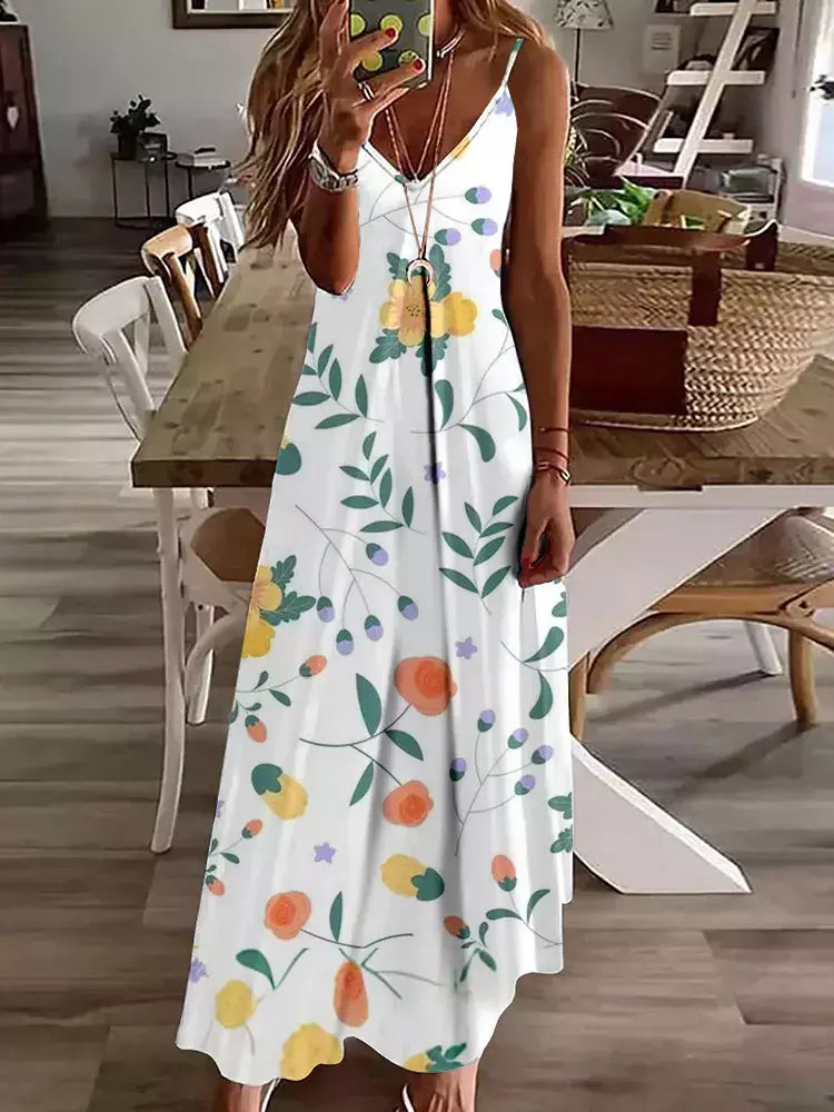 Vestido de cabeçada com estampa floral elegante feminino, casual roupas de praia, plus size, férias, Havaí, novo, 2024