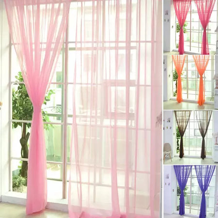 Romântico Quarto Gaze Cortina, Sala, Home Decor, Janela Sheer, Voile Cortinas, Janelas Tulle, Cortinas de porta