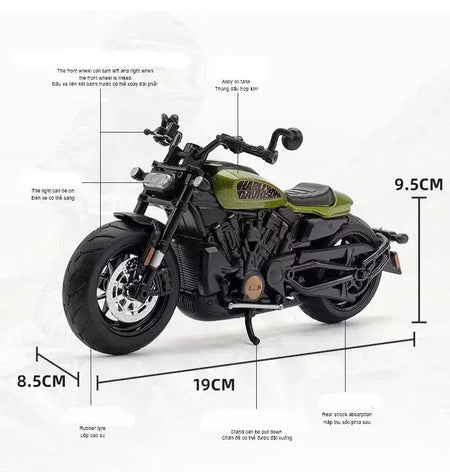 1:12 Harley Davidson Sportster S Modelo de motocicleta de corrida Diecast Alloy Street Sports Modelo de motocicleta Brinquedos para crianças Presentes