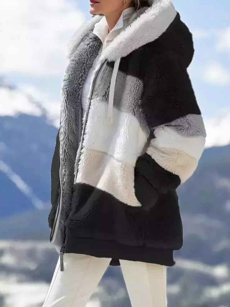 Casaco de capuz extragrande feminino com bolsos macios, streetwear quente, casaco solto, Lady Outerwear, outono, inverno, novo, 2023